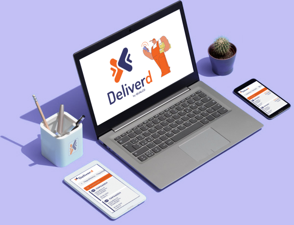 laptop with deliverd logotype